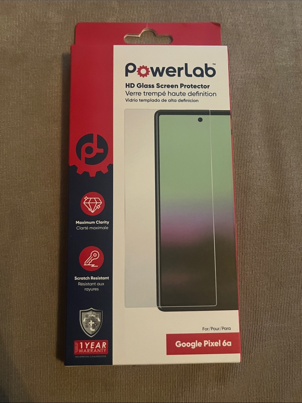 HD Glass Screen Protector for Google Pixel 6a - Red